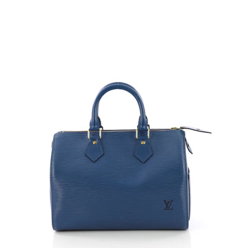 Louis Vuitton Speedy Handbag Epi Leather 25 Blue 384676