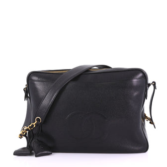 Chanel Vintage Timeless Travel Case Caviar Large Black 384839
