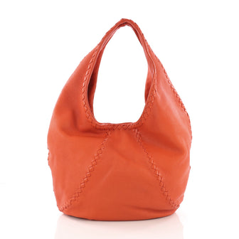 Bottega Veneta Baseball Hobo Leather with Intrecciato 384861