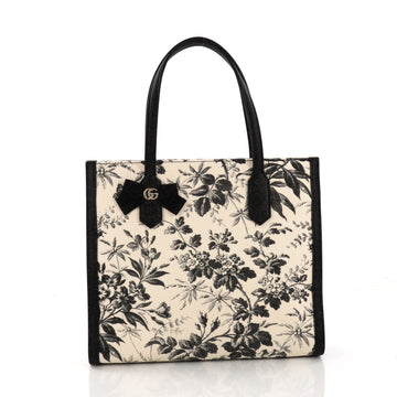 Gucci GG Ribbon Tote Coated Printed Canvas Medium White 3848811