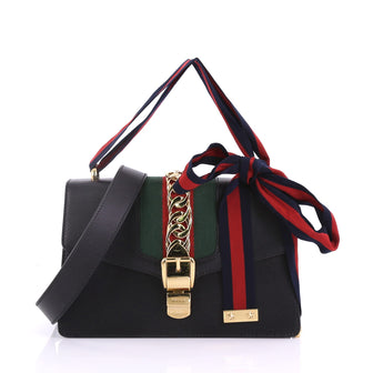 Gucci Sylvie Shoulder Bag Leather Small Black 3848821