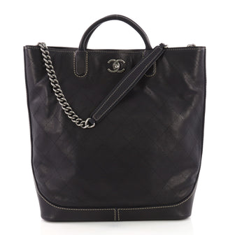 CC Lock Tote Quilted Caviar Large
