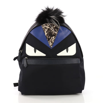 Fendi Monster Backpack Nylon with Leather and Fur Medium - Rebag
