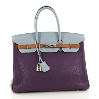 Hermes Birkin Handbag Arlequin Clemence 35 - Rebag