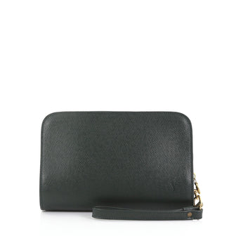 Louis Vuitton Pochette Baikal Clutch Taiga Leather Green 3848845