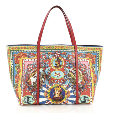 Dolce & Gabbana Miss Escape Open Tote Printed Saffiano Leather