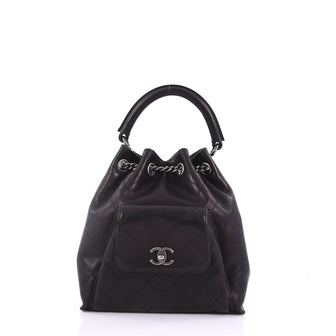 Chanel Urban Luxury Backpack Quilted Lambskin Medium Black 384971