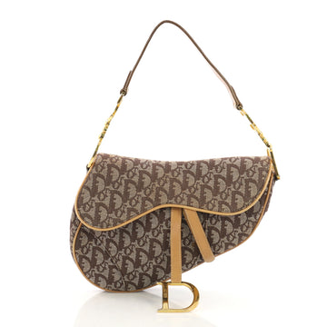 Christian Dior Vintage Saddle Bag Diorissimo Canvas 385021