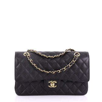 Chanel Classic Double Flap Bag Quilted Caviar Medium 385032