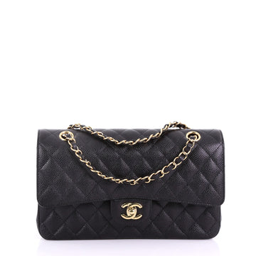 Chanel Classic Double Flap Bag Quilted Caviar Medium 385032