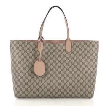 Gucci Reversible Tote GG Print Leather Large Brown