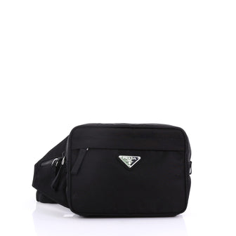 Prada Zip Waist Bag Tessuto Small Black
