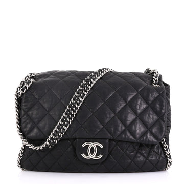 Chain Around Flap Bag Quilted Leather Maxi