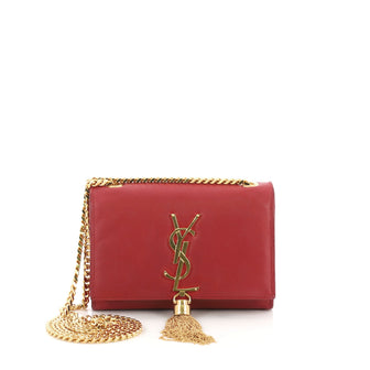 Saint Laurent Classic Monogram Tassel Crossbody Bag Leather Small