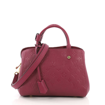Louis Vuitton Montaigne Handbag Monogram Empreinte Leather BB Purple 385171