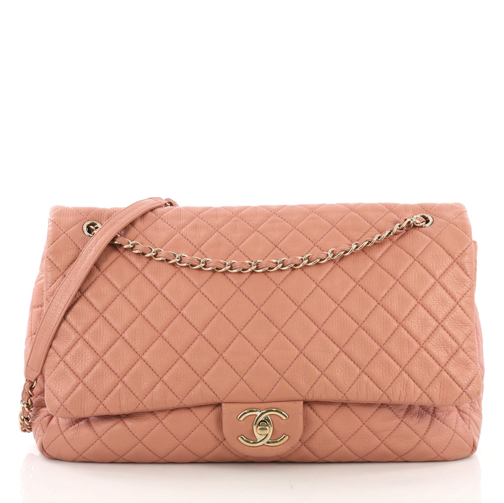 Chanel Airlines CC Flap Bag Quilted Calfskin XXL Pink 3851801