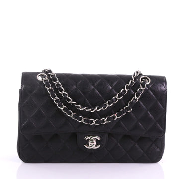 Chanel Classic Double Flap Bag Quilted Caviar Medium 385191