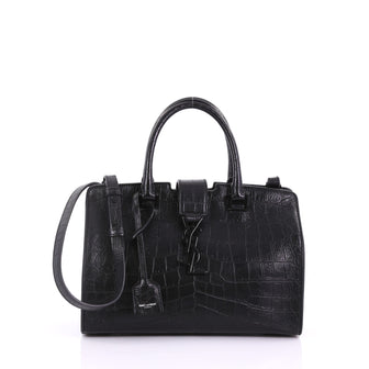 Saint Laurent Monogram Cabas Crocodile Embossed Leather 38526118