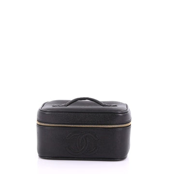 Chanel Vintage Timeless Cosmetic Case Caviar Black 38526121