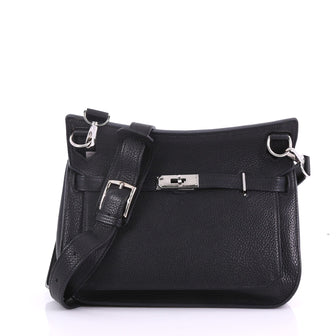 Hermes Jypsiere Handbag Clemence 28 Black 38526127