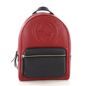 Gucci Soho Chain Backpack Leather Red 38526131