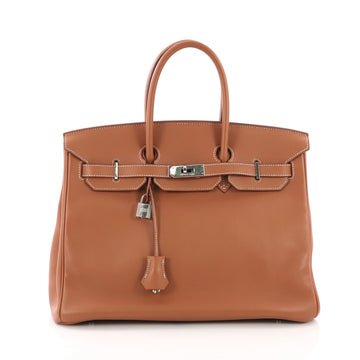 Hermes Birkin Handbag Brown Swift with Palladium 3852621