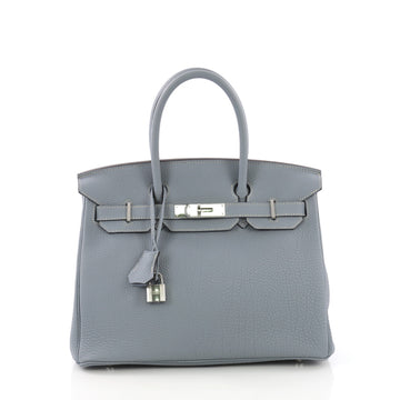 Hermes Birkin Handbag Blue Fjord with Palladium Hardware 3852632