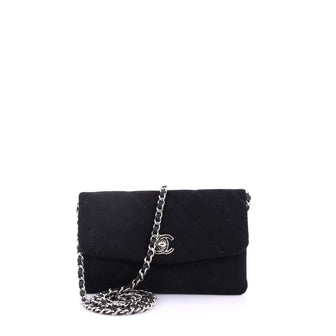 Chanel VIP Chain Crossbody Quilted Jersey Black 3852662