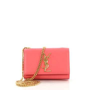 Saint Laurent Classic Monogram Crossbody Bag Grainy Leather Small Pink 3852692