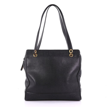  Chanel Vintage Stitched CC Shoulder Bag Caviar Medium 385283