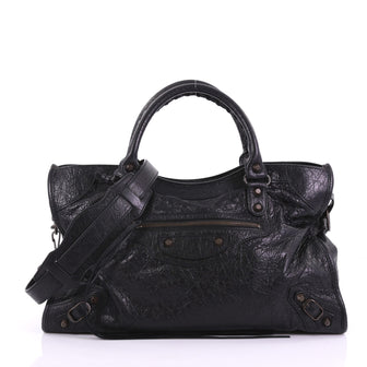 Balenciaga City Classic Studs Handbag Leather Medium 385292