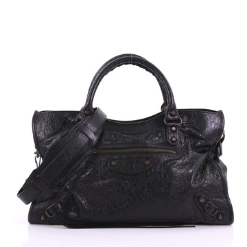 Balenciaga City Classic Studs Handbag Leather Medium 385292