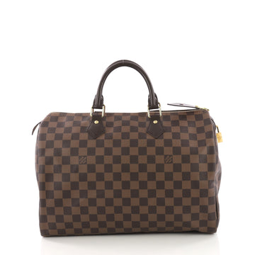 Louis Vuitton Speedy Handbag Damier 35 Brown 385293