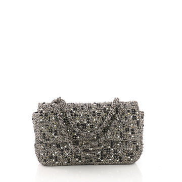 Chanel CC Chain Flap Bag Studded Tweed Medium Gray 385381