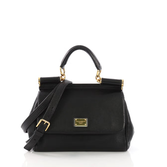 Dolce & Gabbana Miss Sicily Handbag Leather Small Black 3854110