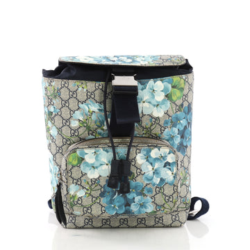 Gucci Buckle Backpack Blooms Print GG Coated Canvas Small