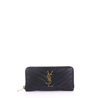 Saint Laurent Classic Monogram Zip Around Wallet 385414