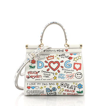 Dolce & Gabbana Miss Sicily Handbag Printed Leather Small - Rebag
