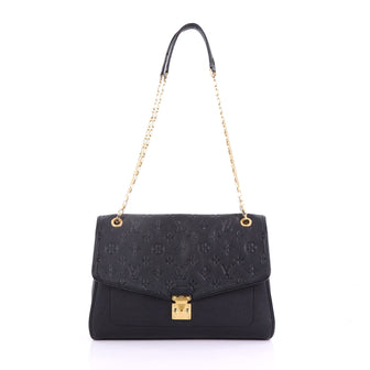 Louis Vuitton Saint Germain Handbag Monogram Empreinte Leather MM Black 3855710