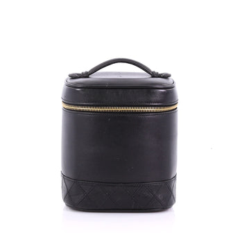 Chanel Vintage Cosmetic Case Lambskin Tall Black 3855715