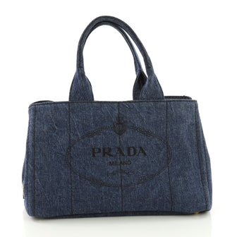 Prada Model: Canapa Tote Denim Small Blue 38557/18