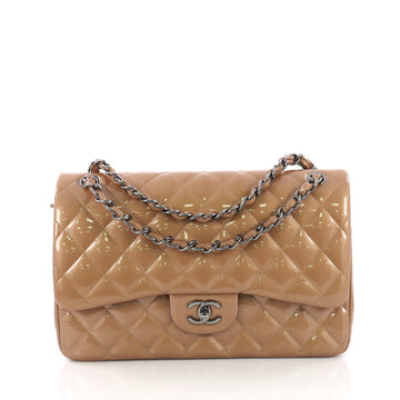 Chanel Classic Double Flap Bag Quilted Patent Jumbo 3855769
