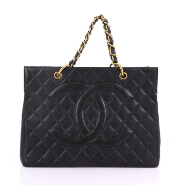 Chanel Vintage Grand Shopping Tote Quilted Caviar Black 3856415
