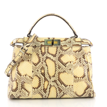 Fendi Peekaboo Handbag Python Regular Neutral 3856416