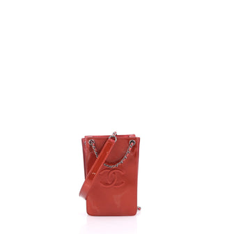 Chanel CC Phone Holder Crossbody Bag Patent Red 3856425