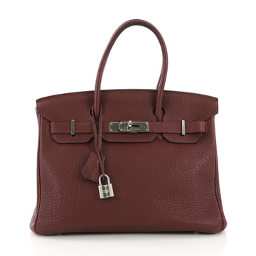 Hermes Birkin Handbag Red Fjord with Palladium Hardware 385721