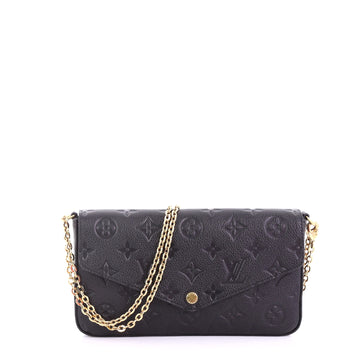 Louis Vuitton Felicie Pochette Monogram Empreinte Leather Black 385771