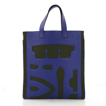 Hermes Vertical Petit H Skeleton Tote Felt and Leather GM 385784