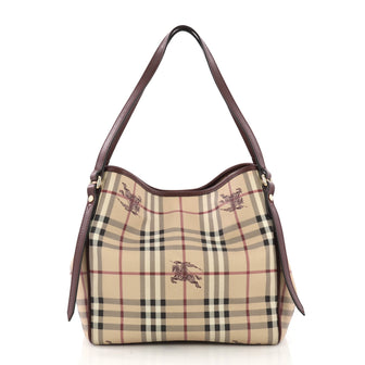 Burberry Canterbury Tote Haymarket Coated Canvas Small