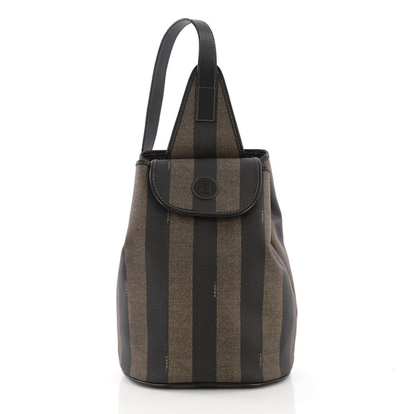 Fendi Pequin Sling Backpack Coated Canvas Medium Black 385859 display picture 1